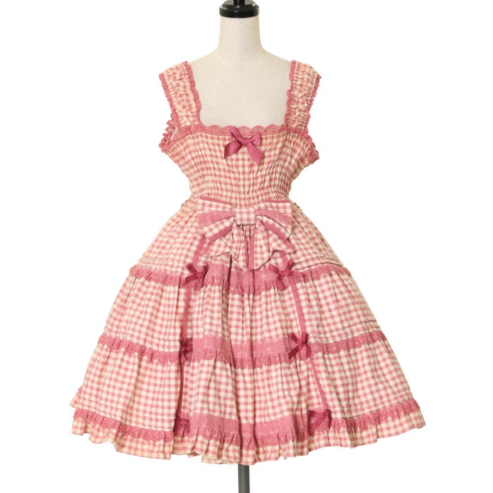 USED】ネルギンガムシャーリングジャンパースカート | Angelic Pretty | ロリータ ゴスロリブランド服・古着の通販はワンダーウェルト