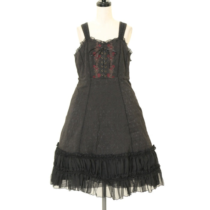 USED】ONESTE バラ刺繍ジャガードジャンパースカート | Ozz On Wunderwelt Online Shop - Gothic &  Lolita Second-hand Clothing