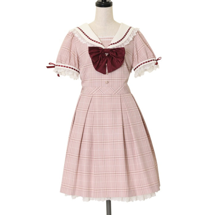 USED】【サイズ2】はしごレースチェック柄セーラーワンピース | Secret Honey Wunderwelt Online Shop -  Gothic & Lolita Second-hand Clothing