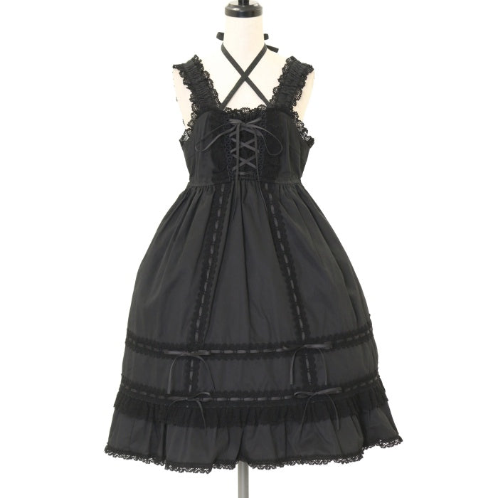 USED】ベビードールジャンパースカート（黒×黒） | BABY, THE STARS SHINE BRIGHT Wunderwelt Online  Shop - Gothic & Lolita Second-hand Clothing