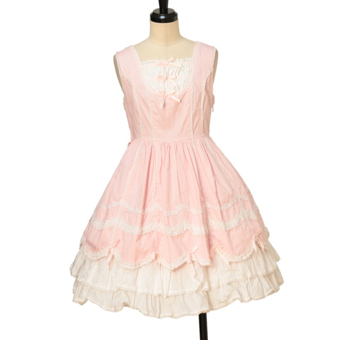 USED】スカラップレースたたきジャンパースカート | Angelic Pretty