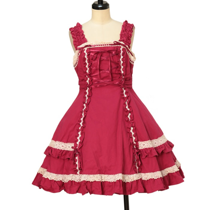 USED】レースアップジャンパースカート | Angelic Pretty Wunderwelt