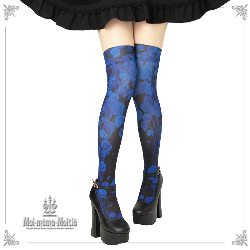 Blue Rose Overknee Socks