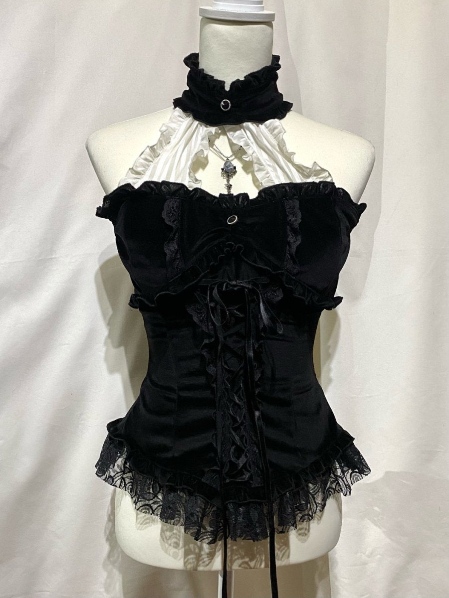 Lace Up Bustier with Cross Cameo | MARBLE | Wunderwelt Fleur - Online  Boutique for Gothic & Lolita Fashion