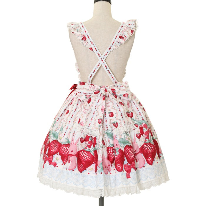 USED】Little Bunny Strawberryエプロン風スカート | Angelic Pretty ...
