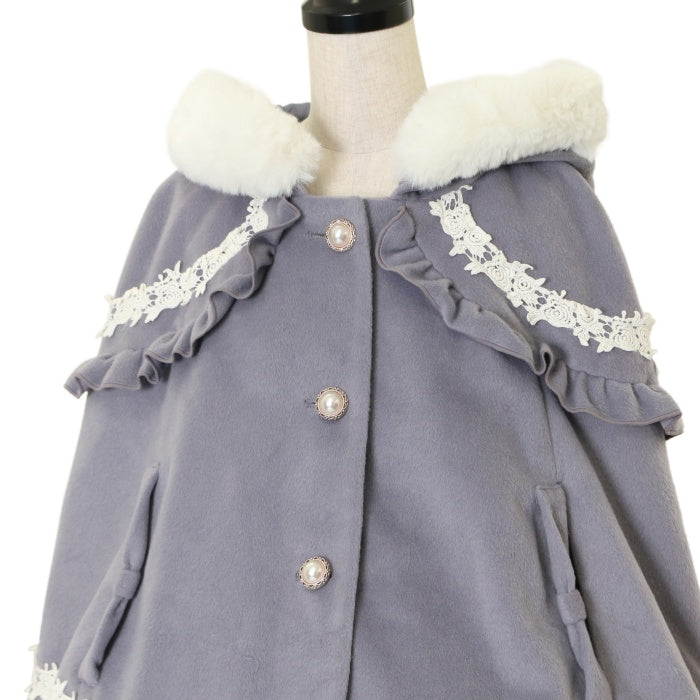 USED】【Mサイズ】ローズフリルケープコート | axes femme kawaii Wunderwelt Online Shop - Gothic  & Lolita Second-hand Clothing