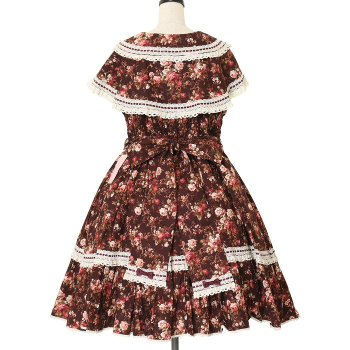 USED】【プラスサイズ】はしごレースリボンケープ付きジャンパースカート (花柄) | metamorphose Wunderwelt Online  Shop - Gothic & Lolita Second-hand Clothing