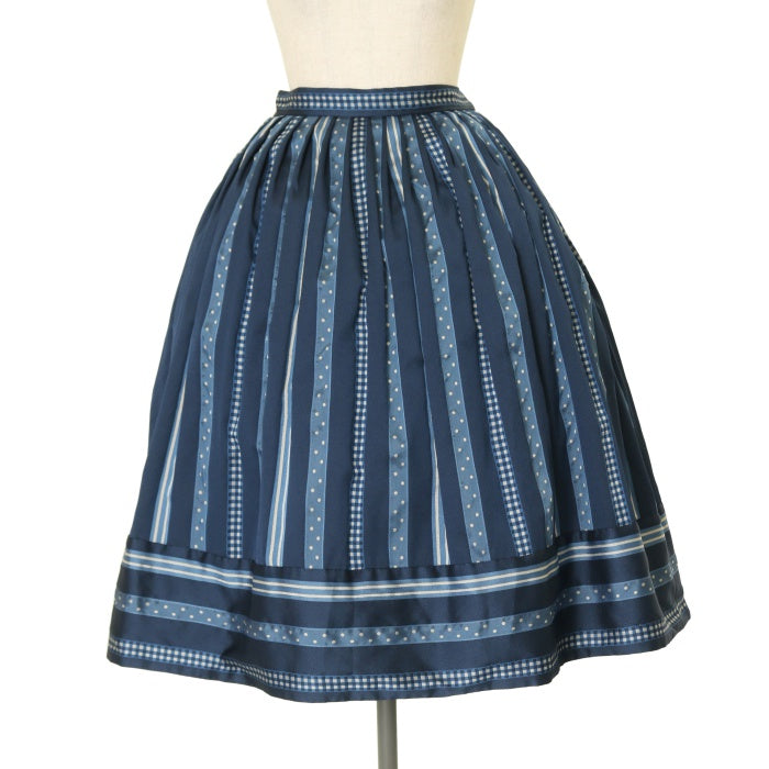 USED】【Mサイズ】Ribbon jacquard stripeの2Faceスカート | Jane