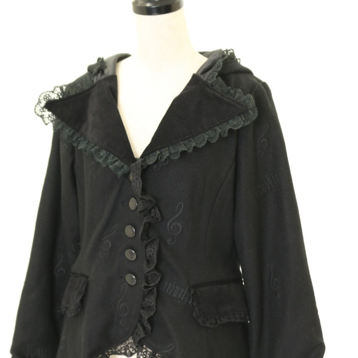 USED】H.Jelly 音符刺繍フード付きジャケット | h.NAOTO Wunderwelt Online Shop - Gothic &  Lolita Second-hand Clothing