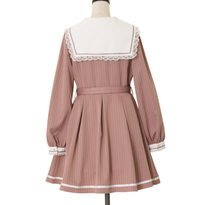 USED】【サイズ2】ネクタイ付ストライプワンピース | Secret Honey Wunderwelt Online Shop - Gothic &  Lolita Second-hand Clothing