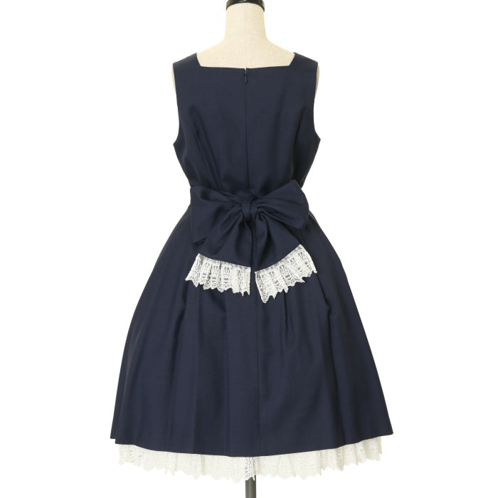 USED】【9号】コフィンレースリボンジャンパースカート（紺×白） | Moi ...