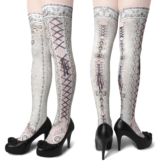 予約販売 abilletage 2種 UP LACE SIDE tights corset ストッキング