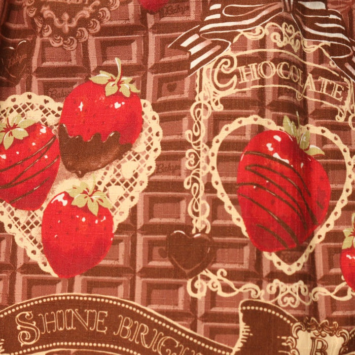USED】Strawberry Loves Chocolate柄エプロンフリルジャンパー