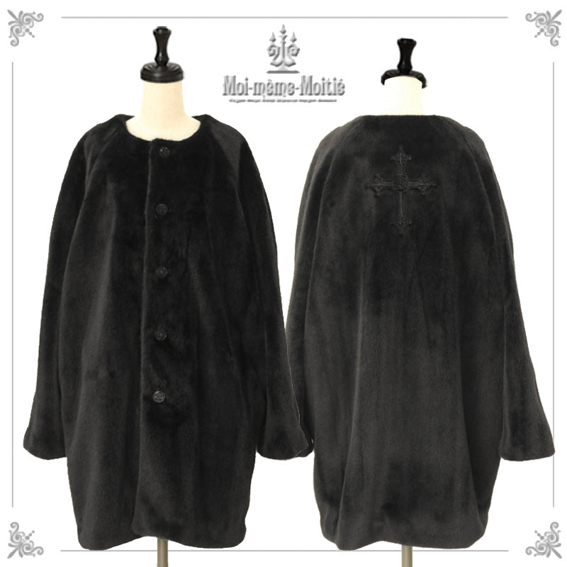 Cross Rose No-collar Fur Coat (Men) | Moi-même-Moitié | Wunderwelt Fleur -  Online Boutique for Gothic & Lolita Fashion